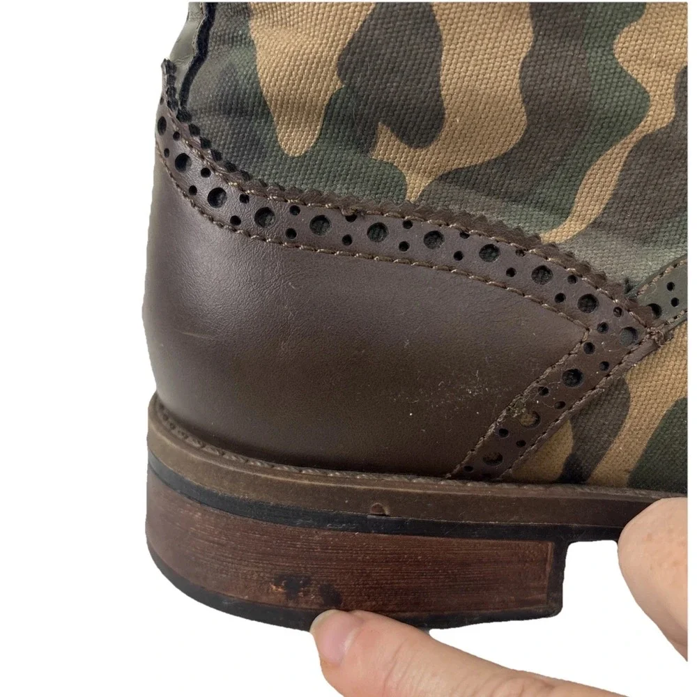 Tommy Hilfiger Mens Wingtip Camo‎ Ankle Boots Ruzman 2 Size 9 Brown